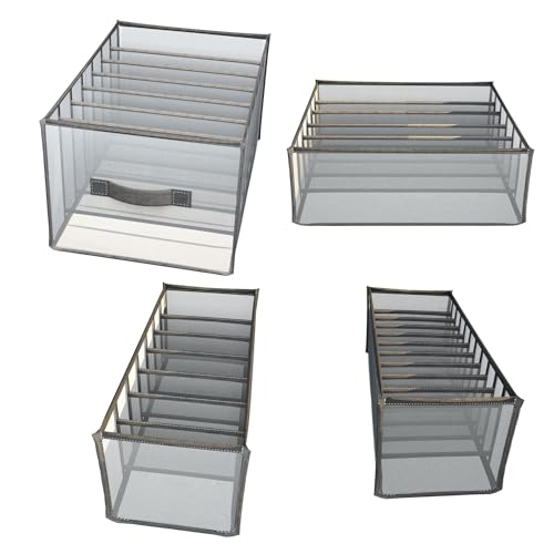 Organizadores de Ropa con Separadores para Mantener tus Cajones y Armarios en Orden Fácilmente. Consigue ver tus prendas rápidamente, son Transparentes y Lavables con secado rápido.