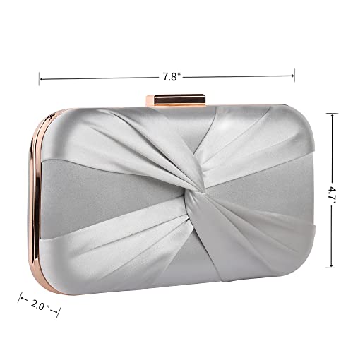 Image of Pleated Satin Clutch Purse For Women Wedding Bridal Clutch Bag Prom Party Clutch
