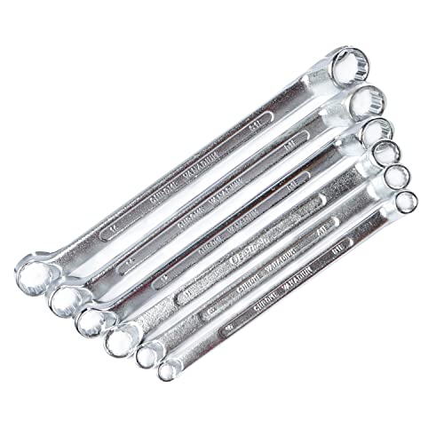 Image of Eastman Bi Hexagonal Ring Spanners Set with Maxi-Drive system- Shallow Offset - Crv Set Of 6Pcs, Kit-06-60MH, Chrome Vanadium Steel, Chrome Plated Wrench Set Tools - E-2006
