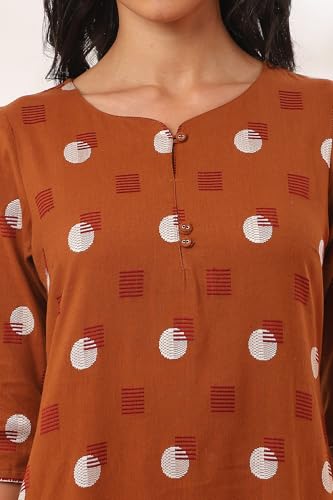 Image of Aurelia Women's Yarn Dyed Cotton Blend Straight Kurta