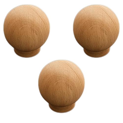 Image of Steam Beech Wood Drawer Knob /Cabinet Door Handle /Door Knobs /Knob for Drawers /Wardrobe Handle (1.5 Inch) Pack of 3-| 3 Years Warranty |