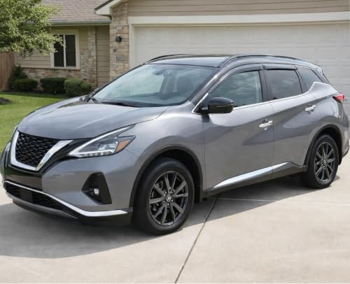 Image of 2015-2024 Tape-On Rain Guards Compatible with Nissan Murano Side Window Visor Deflectors Extra Thick Vent Shades 2016 2017 2018 2019 2020 2021 2022 2023
