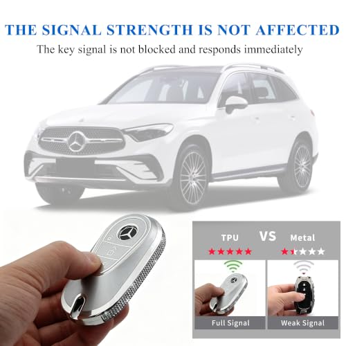 Image of Creativity for Mercedes Benz key cover and keychian (Grey Combination)