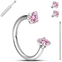 limerencia Horseshoe Nose Rings - 18G Titanium Cubic Zirconia Nose Ring,Half Hoop for Women Men, Septum Lip Rings Cartilage Helix Tragus Daith Earrings, Piercing Jewelry