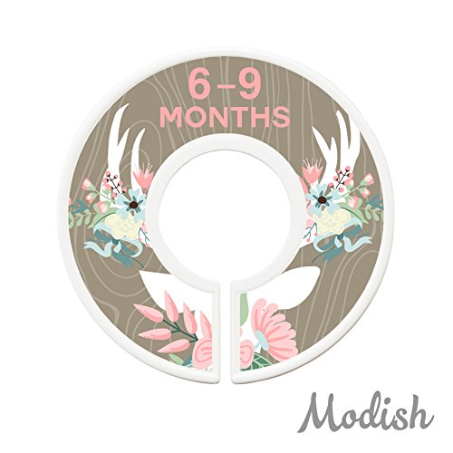 Modish Labels Baby Clothes Size Dividers, Baby Closet Organizers, Size Dividers, Baby Closet Organizers, Closet Dividers, Clothes Organizer, Girl, Woodland, Deer, Boho, Floral Antlers, Flowers (Baby) #TOP4