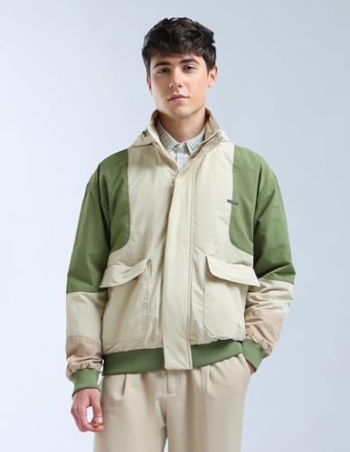 Image of Flying Machine Oversize Fit Colour Blocked Casual Jacket