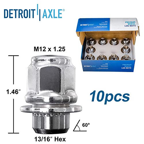 Image of Detroit Axle - Brake Kit for 2007-2013 Nissan Altima, 11.65'' inch Front & 11.46'' inch Rear Drilled Slotted Brake Rotors Ceramic Brake Pads Wheel Lug Nuts 2008 2009 2010 2011 2012 Replacement