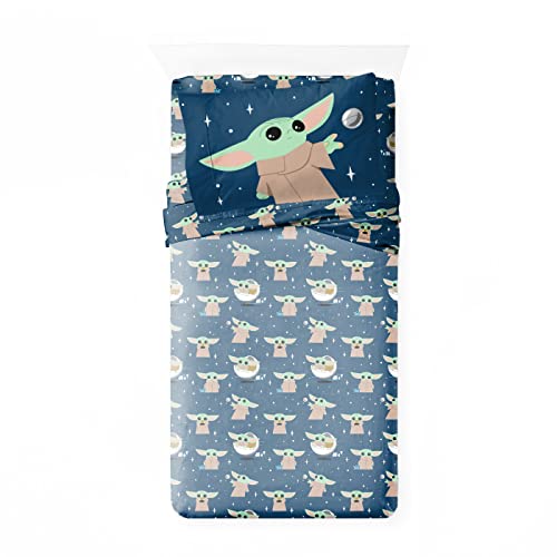 Jay Franco Star Wars The Mandalorian Hello Grogu Full Size Sheet Set - 4 Piece Set Super Soft And Cozy Kid’s Bedding - Fade Resistant Microfiber Sheets (Official Star Wars Product) #TOP1