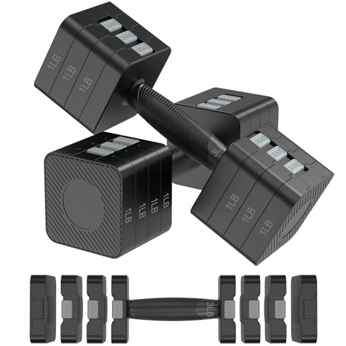 Image of Hezeyferg Adjustable Dumbbells Set for Women /Men Home Gym | 18LBS 22LBS Adjustable Weight Dumbbells, Hand Weights Sets with Mutilple Levels, Full Body Workout