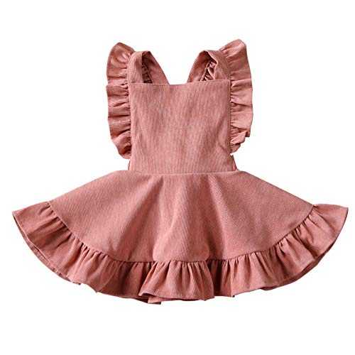 Image of Specialcal Baby Girls Velvet Suspender Skirt Infant Toddler Ruffled Casual Strap Sundress Summer Outfit Clothes
