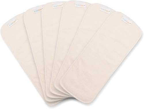ALVABABY Inserciones de pañales rayón de forro de bambú 5 capas súper absorbentes de agua para pañales de tela 6 unidades 6 FMB