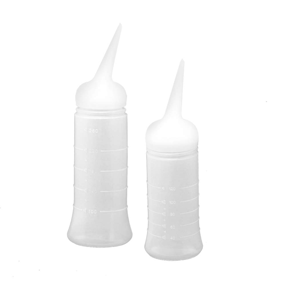 Minkissy 2pcs Plastic Applicator Bottles with Angle Tip