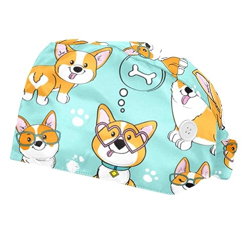 Casquettes de travail anti-transpiration VERED ajustables Corgi 2PCS