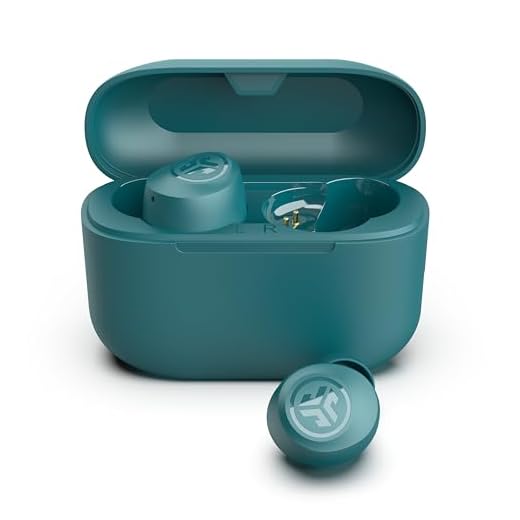 JLab Go Air Pop+ In Ear Kopfhörer kabellos Bluetooth, True Wireless Kopfhörer, 35+ Std. Headphones, kabellose Ohrhörer, Earbuds mit Mikrofon, USB-C Ladebox, Dual Connect, EQ3 Sound, Blaugrün