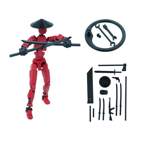 Image of Dummy 13 Action Figure Robot | Fully Articulated 3D Printed Robot Toy | 5.4-inch Collectible Figurine | Matte Finish | Unassembeled | Combo of 2 (RedBlack+BlackRed)