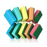 IDEA HOME Spugne da Cucina 7,5×5×2,5 cm – Spugne Abrasive Densità Media Ms. Kitchen - Resistenti e Durature per Piatti, Pentole e Padelle – Set da 10 Pezzi
