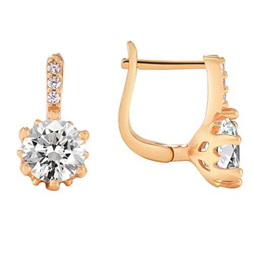 Boucles d'oreilles créoles argent 925 femme zirconium rond petits anneaux brillants