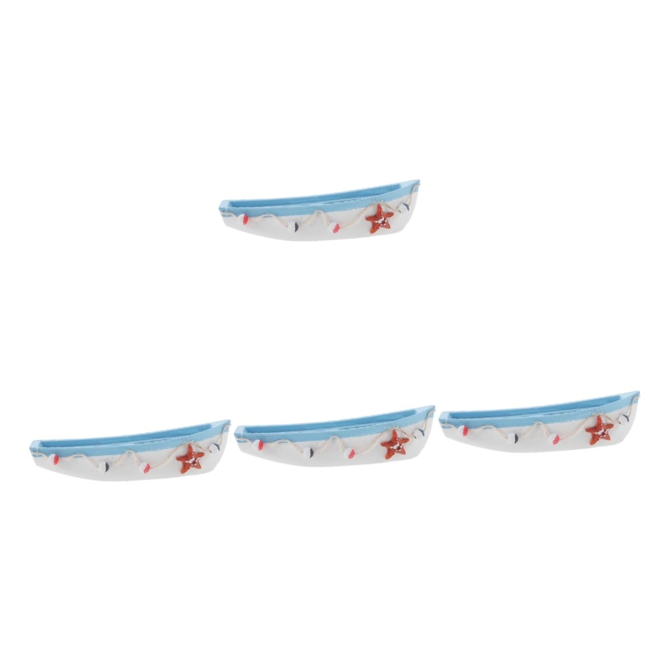 POPETPOP 4 Piezas Pequeño De Estilo Mediterráneo Navegación Decoración De Playa Océano Decoración De Mesa Náutica Accesorios Decorativos para El Hogar Temático De Madera Blue