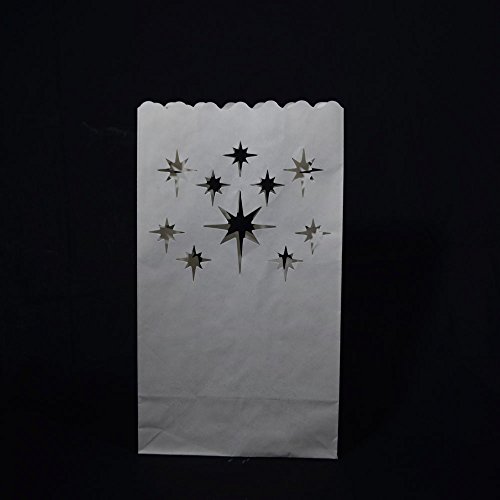 PaperLanternStore.com Starburst Paper Luminaries/Luminary Lantern Bags Path Lighting (10 Pack)