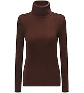 SANGTREE Women's Ribbed Turtleneck Sweater - Stretchy Slim Fit Knit Pullover Fall Fashion Top