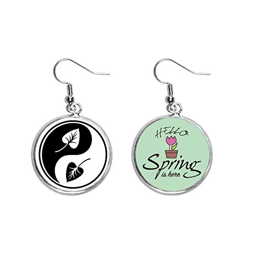 Pendientes de budismo Yin Yang colgante decorativo negro blanco joyas de primavera para mujer