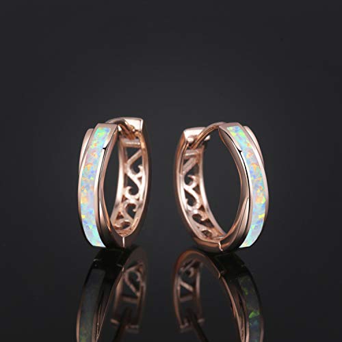 TANGPOET Hoop Earrings for women 925 Sterling Silver Opal Earrings for Girls, Small Hypoallergenic Earring, Huggie Sleeper Earring, Birthday Jewelry Gifts for Her