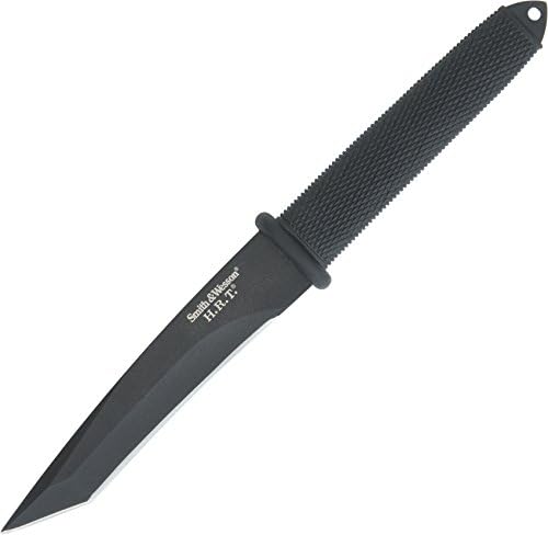 Smith & Wesson SWHRT7T 9in High Carbon S.S. Full Tang Fixed Blade Knife with 4.7in Tanto Blade and TPR Handle for Outdoor, Tactical, Survival and EDC