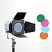 Barn Door with Honeycomb Grid 4 Color Gel Filters, Photography Flash Barndoor for Bowens Mount Video Light Standard Reflector Accessories kit, for Studio Photography
