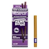 Hemper King Size Pre-Rolled Hemp Rolls with Paper Tips - 2PK | 12ct Display | Hand-Rolled, Natural Hemp Paper Rolls in Protective Case for Smooth, Clean Burn and Freshness - (Grape)