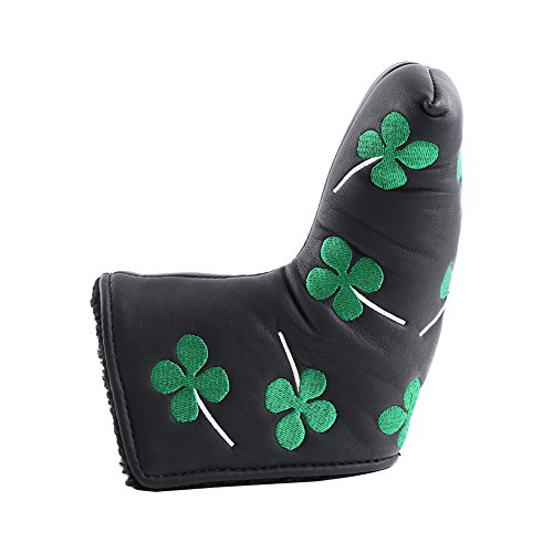 Hominas Golf Putter Cover Vierblättriges Golfschlägerhaube Putter Schweres Pelzfutter zum üben für Universal Alle Marken Clubs