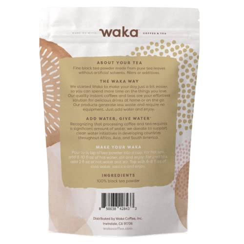 Waka Quality Instant Tea — Unsweetened Black Tea — Indian — 100% Tea Leaves — 4.5 Oz Bulk Bag #TOP1