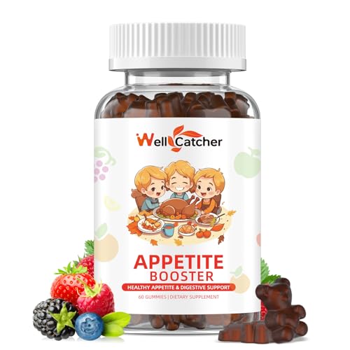 Wellcatcher Appetite Booster Gummies for Kids Adults: Picky Eater Vitamins Support Eat More Height Growth Gut Health & Nutritional Balance with Bromelain Hawthorn Zinc Sugar Free 60CT