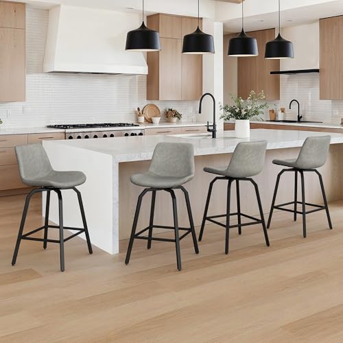 360° Swivel Upgrade Bar Stools Set of 3 for Kitchen Island