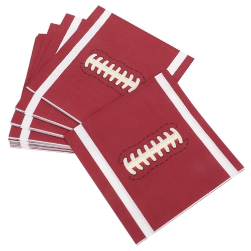 VALICLUD Lot De 20 Serviettes De Rugby Centres De Table Pour -Foot Fournitures De Fête De Rugby Serviettes De Cocktail D'Anniversaire De Sport De