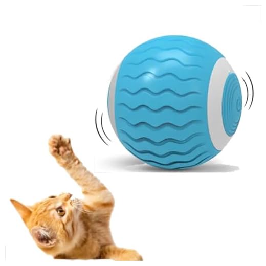Bola Brinquedo Interativo Inteligente para Gatos com Catnip Silicone Rotação 360º Giratória (Azul)