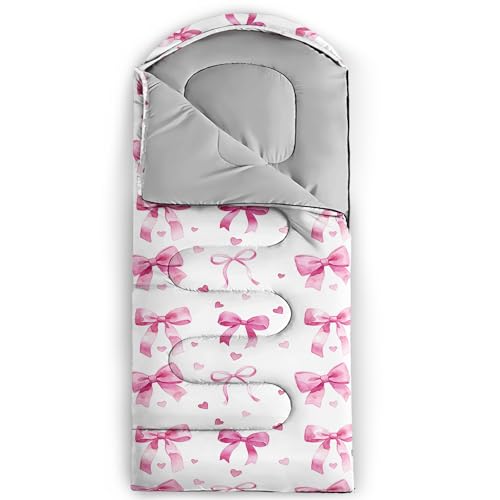 Image of QOOMO Axolotl Cute Camping Sleeping Bags,3 Season Warm & Cool Weather,Lightweight,Waterproof Sleeping Bags for Adults & Kids,Traveling,and Outdoors