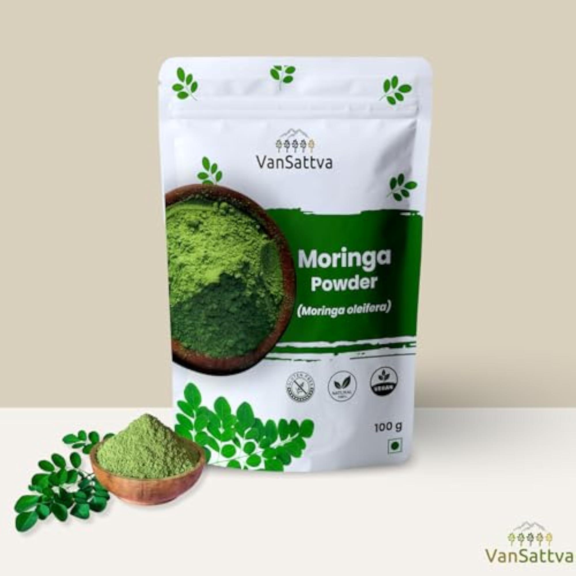 VanSattva Moringa Oleifera Leaf Powder, 100g Herbal Supplement