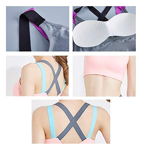 Image of Brachy Women's Fitness Yoga Push up Sports Bra Sports Non-Wired Bra for Womens Gym Running Padded Tank Top Athletic Vest Underwear Shockproof Strappy Sport Bra(Mint,30)