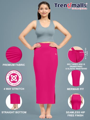 Image of TRENDMALLS Women's Polyester Spandex Stretchable Straight Saree Shapewear Petticoat for Women, Cotton Blended, Skirts for Women, Saree Shaper