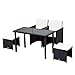 Produktbild Outsunny Polyrattan Sitzgruppe Essgruppe Gartenset Garnitur 11 TLG. mit Kissen, Schwarz