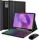 Nanhent Keyboard Case for Lenovo Idea Tab 11 Inch 2025 / Tab M11 11 inch 2024, LED Bluetooth 2.4G Mouse, 7 Color Rainbow Backlight Detachable Bluetooth Keyboard Cover