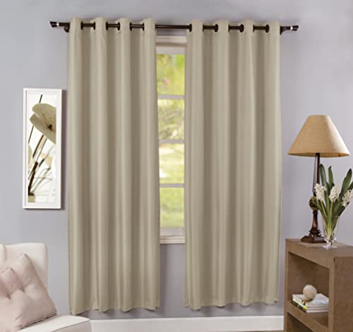 Cortina Havaí Para Sala Quarto Janela Decoração 2,30m x 1,80m Poliéster 2 Folhas (Bege)