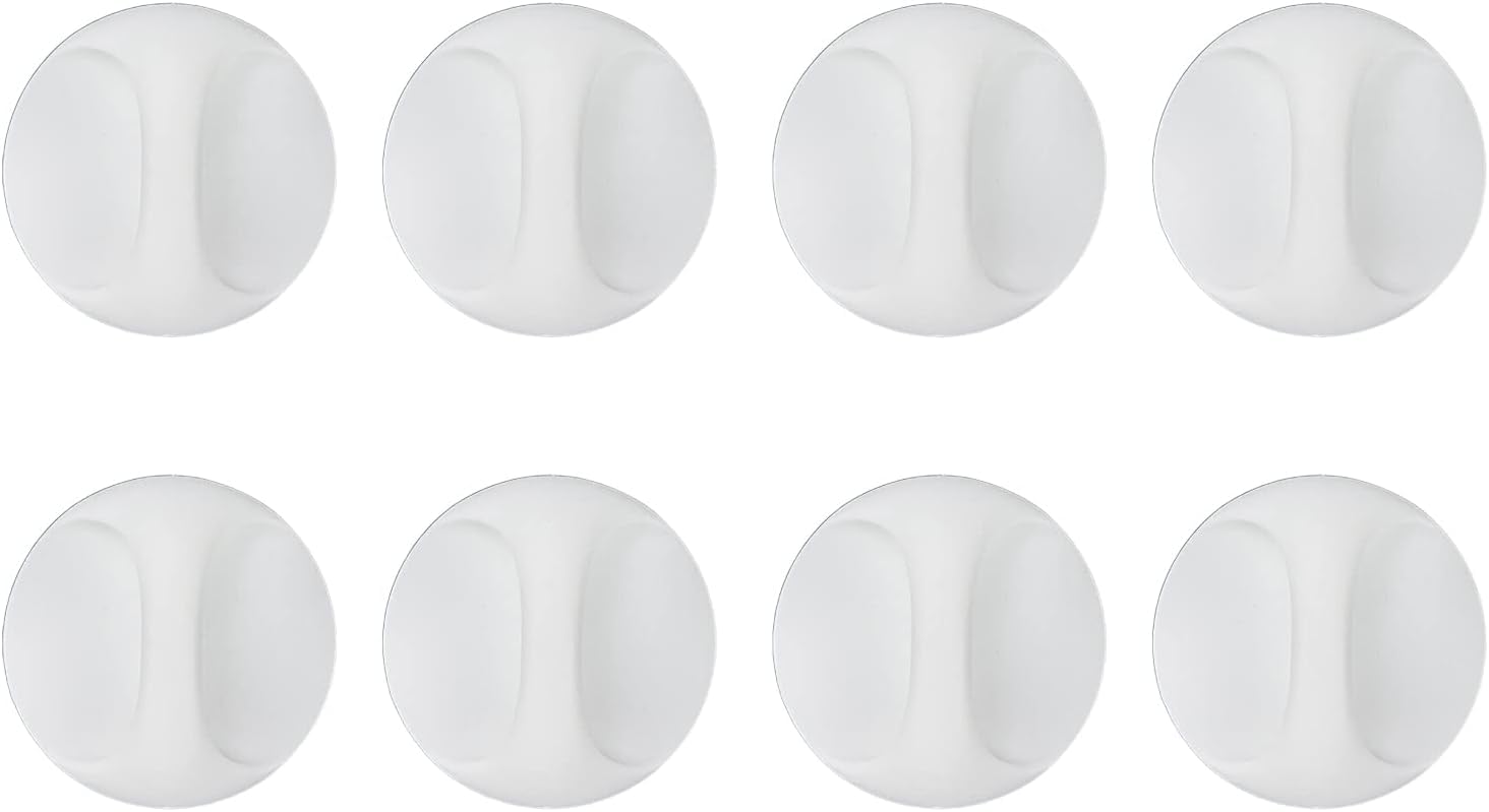 Command Hooks Adhesive Door Handle, ABS Plastic Self-Stick Cabinet Handles, Drawer Handles, Cabinet Knobs, Pulls for Drawer, Window, Sliding Closet-Durable & Solution (White, Set fo 8)