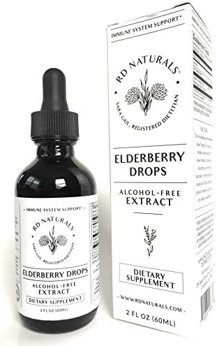 RD Naturals™ Elderberry Drops – Sugar-Free, Alcohol-Free, Lab Tested, Elderberry Extract, Tincture, Organic Elderberries, Liquid Concentrate, Immune Support, Immune Boost, Tastes Sweet, 60 Servings