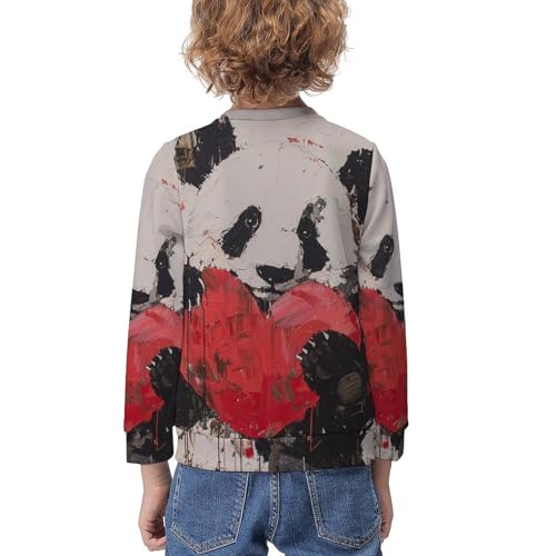 Panda HeartChildren's Casual Pullover Sweatshirt Loose Fit7-9Y2