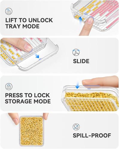Image of ARTDOT 15-Piece Diamond Art Storage Trays Kits for Adults with Lids, 2-in-1 Stackable Diamond Painting Accessories and Tools