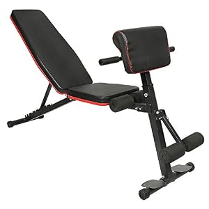 Trainingsbank Verstelbare, Halterbank 4 in 1 Sit up Bank, Fitnessbank voor Thuis en in de Sportschool, Buikspierbankje voor 14 fitnesshoudingen, Draagvermogen: 150 KG
