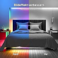 LED Strip 15m, RGB LED Streifen Mit Feranbedienung Bluetooth App, Dimmbar Farbwechsel Musik Sync Timer Einstellung, Band Selbstklebend Beleuchtung Für Schlafzimmer/Decke/Schrank/Party Ornament – Ansicht 5