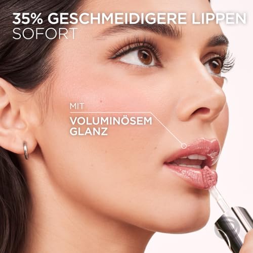 L'Oréal Paris Plump Ambition Lippenöl mit Hyaluron, Vollere & geschmeidigere Lippen ohne Kompromisse. Intensives Pflegegefühl mit Hyaluronsäure, bis zu 24H Feuchtigkeit, Farbe: 101 Cristal Clear, 5 ml