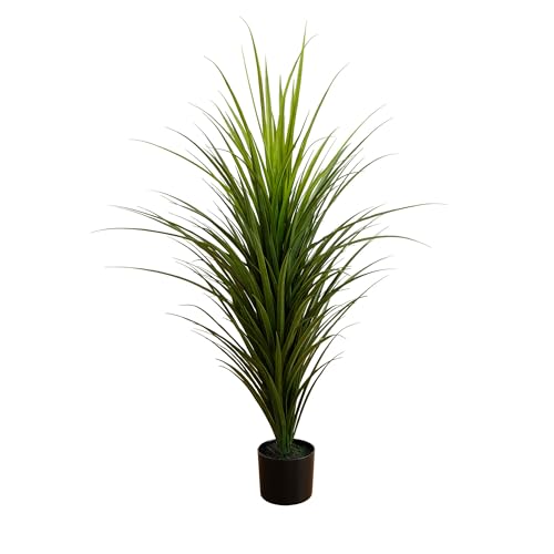 Nearly Natural 4ft UV Resistant Artificial Grass Plant – Suitable for Indoor and Outdoor Decor, Includes Nursery Planter